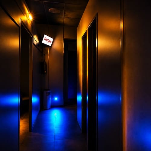 Pasillo de habitaciones Sauna Casanova